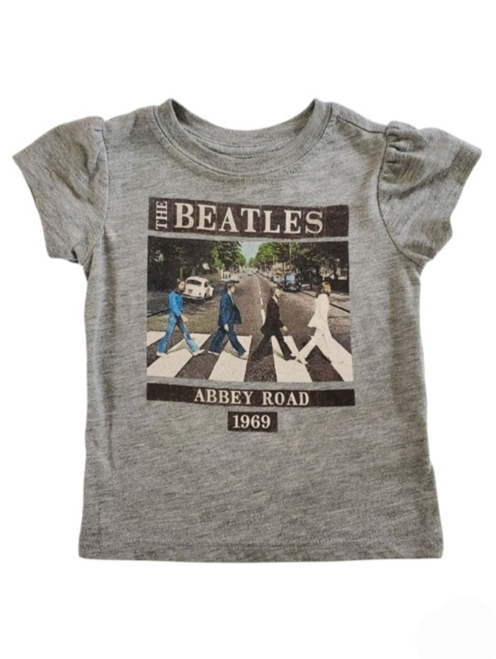 K1383 * The Beatles Girls Abbey Road 1969 Graphic Tee Gray Size 12M